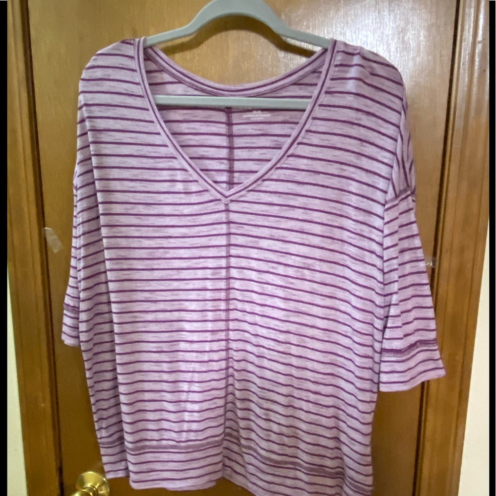 Maroon striped blouse